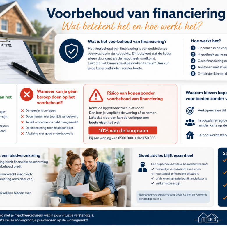 Voorbehoud van financiering: wat betekent het precies bij het kopen van een woning?